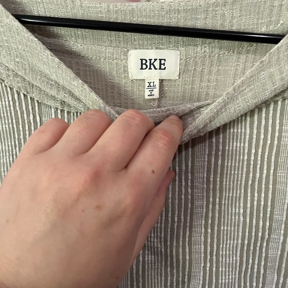 Striped Gray Button-Detail Top - Picture 2 of 3